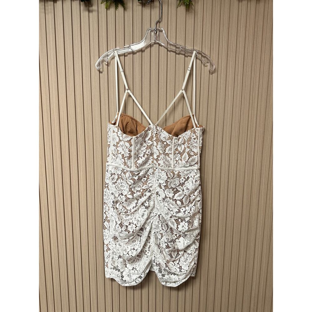 For Love & Lemons Julia Lace White Womens Mini Dress Sz L - Picture 7 of 15